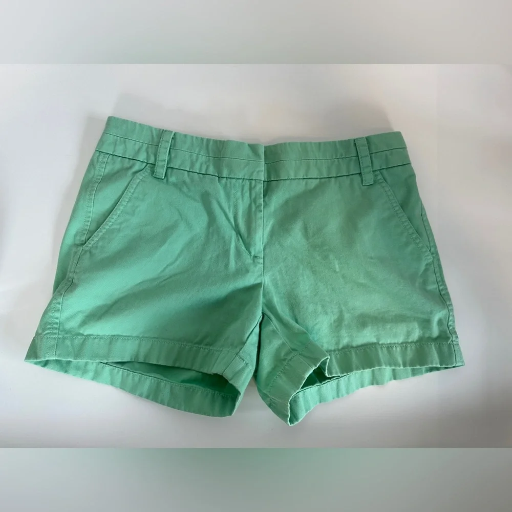 J. Crew Chino Women’s Shorts Bright Green‎ Mint Size 2